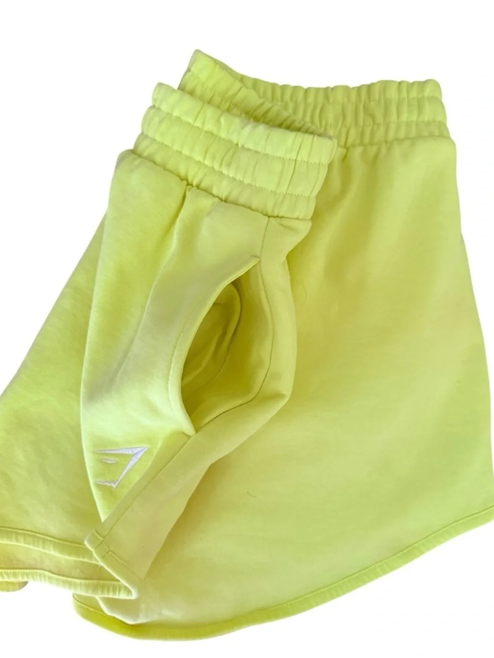 Gymshark Women’s Neon Yellow High-Waist Lounge Shorts Size Medium
